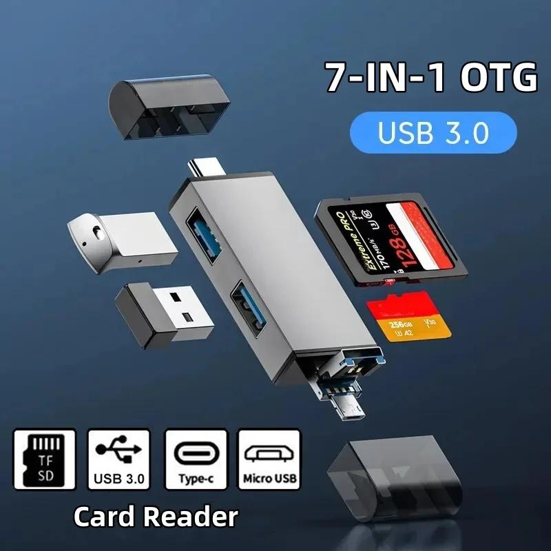 7 in 1 ī  USB 3.0 C ŸԿ SD TF ޸ ī ÷ ̺ , Ƽ Ʈ ޸ ī, PC Ʈ ׼